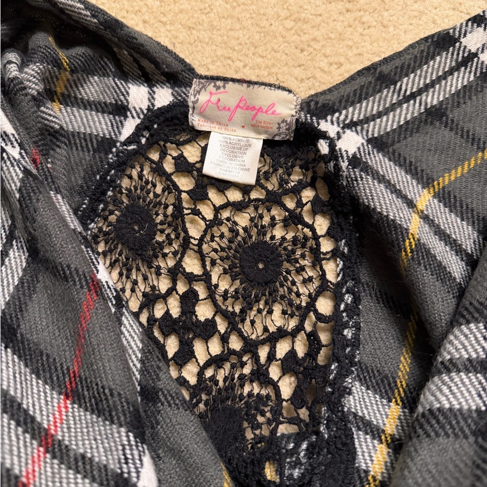 Free people poncho w lace back detail